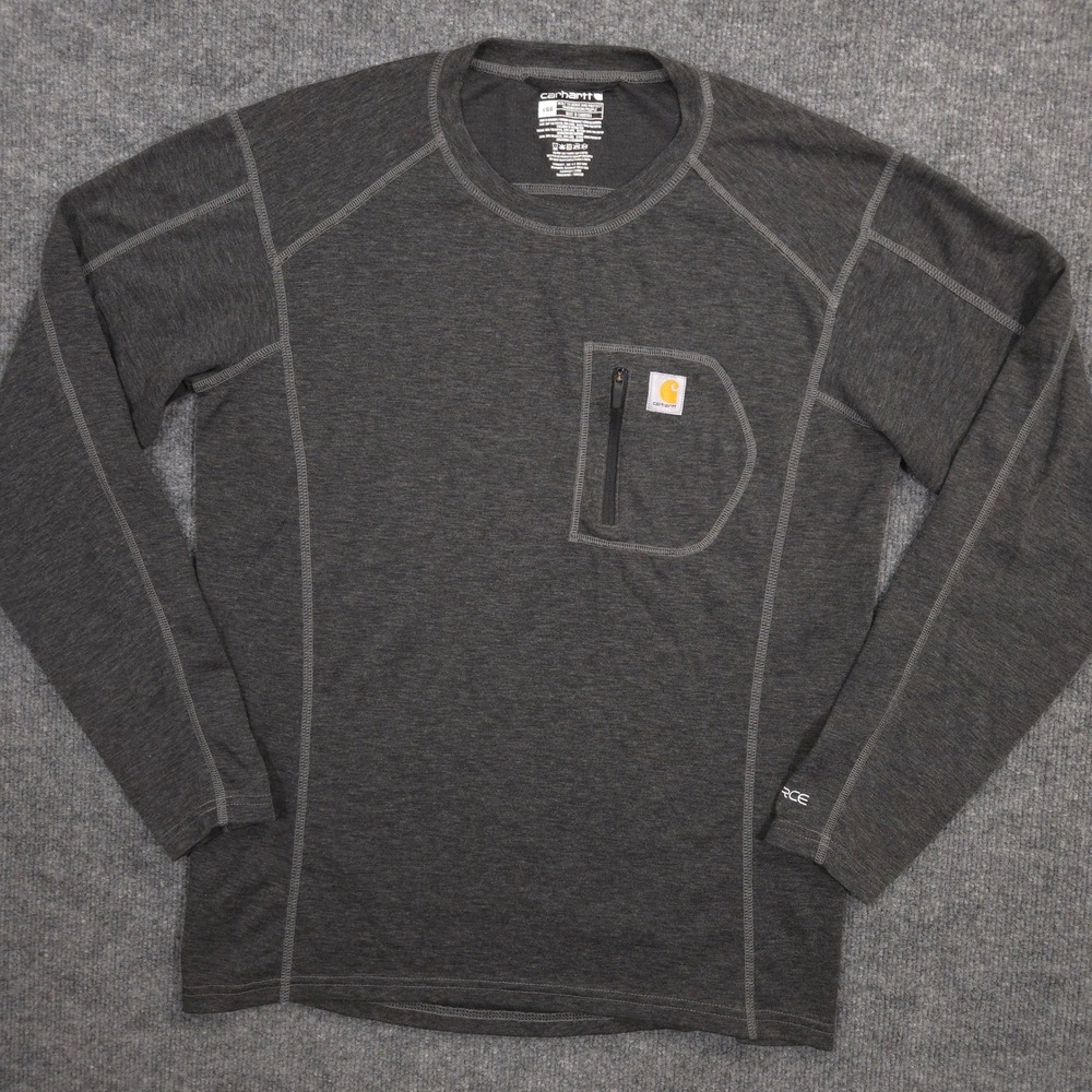 Carhartt Force Base Layer Thermal Shirt Mens Large Gray Wool Blend Performance